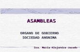 ASAMBLEAS ORGANO DE GOBIERNO SOCIEDAD ANONIMA Dra. María Alejandra Jurado.