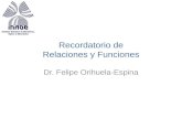 Recordatorio de Relaciones y Funciones Dr. Felipe Orihuela-Espina.