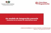 Un modelo de integración precaria Evaluación de los modelos de redistribución social LÓGICA ECONÓMICA Y LUCHA CONTRA LA DESIGUALDAD Madrid, 7 de septiembre.