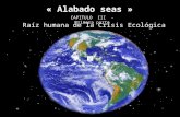 « Alabado seas » CAPITULO III - Primera parte Raíz humana de la Crisis Ecológica.
