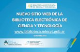 NUEVO SITIO WEB DE LA BIBLIOTECA ELECTRÓNICA DE CIENCIA Y TECNOLOGÍA  OCTUBRE 2015.