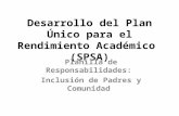Desarrollo del Plan Único para el Rendimiento Académico (SPSA) Planilla de Responsabilidades: Inclusión de Padres y Comunidad.