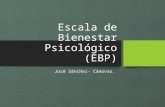 Escala de Bienestar Psicológico (EBP) José Sánchez- Cánovas.