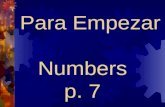 Para Empezar Numbers p. 7 Cero 0 Uno 1 Dos 2 Tres 3.