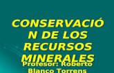 CONSERVACIÓN DE LOS RECURSOS MINERALES Profesor: Roberto Blanco Torrens.