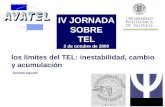 Los límites del TEL: inestabilidad, cambio y acumulación Gerardo Aguado IV JORNADA SOBRE TEL 3 de octubre de 2009.