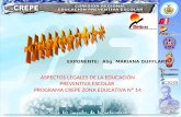 ASPECTOS LEGALES DE LA EDUCACIÓN PREVENTIVA ESCOLAR PROGRAMA CREPE ZONA EDUCATIVA Nº 14 EXPONENTE: Abg. MARIANA DUFFLART.