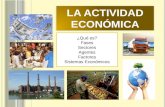 LA ACTIVIDAD ECONÓMICA ¿Qué es? Fases Sectores Agentes Factores Sistemas Económicos.