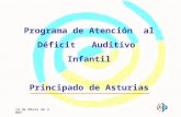 Programa de Atención  al  Déficit   Auditivo  Infantil Principado de Asturias