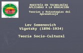 Lev Semenovich  Vigotsky (1896-1934) Teoría Socio-Cultural