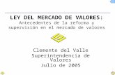 LEY DEL MERCADO DE VALORES: Antecedentes de la reforma y supervisión en el mercado de valores