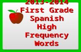 2013-2014 First  Grade  Spanish High Frequency Words