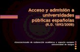 Acceso y admisión a universidades públicas españolas (R.D. 1892/2008)