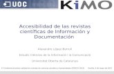 Accesibilidad de las revistas científicas de Información y Documentación  Alexandre López-Borrull