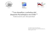 “ “Los desafíos y anhelos del Deporte Paralímpico en Chile” ” Federaciones por discapacidad