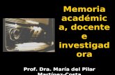 Memoria académica, docente e investigadora