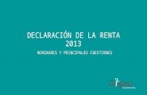 DECLARACIÓN DE LA RENTA 2013
