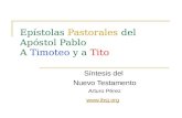 Epístolas  Pastorales  del Apóstol Pablo A  Timoteo  y a  Tito