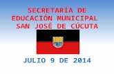 SECRETARÍA DE EDUCACIÓN MUNICIPAL  SAN JOSÉ DE CÚCUTA
