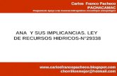 ANA  Y SUS IMPLICANCIAS. LEY  DE RECURSOS HIDRICOS-N°29338