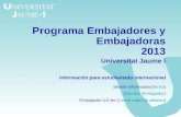 Programa Embajadores y Embajadoras 2013