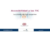 Accesibilidad a las TIC La visión de los usuarios