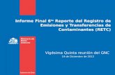 Informe Final 6 to  Reporte del Registro de Emisiones y Transferencias de Contaminantes (RETC)