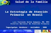 Salud de la Familia  La Estrategia de Atención Primaria  en Brasil