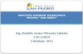 Ing. Rodolfo  Junior Miranda Saldaña CIP:133679 Chimbote- 2013