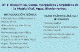 UT 1 :  Bioquímica, Comp. Inorgánicos y Orgánicos de la Matriz Vital. Agua. Bioelementos.