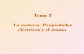 Tema 3 La materia. Propiedades eléctricas y el átomo.