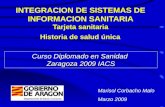 INTEGRACION DE SISTEMAS DE INFORMACION SANITARIA Tarjeta sanitaria  Historia de salud única