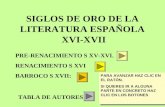SIGLOS DE ORO DE LA LITERATURA ESPAÑOLA  XVI-XVII