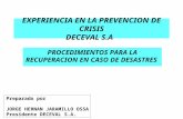 EXPERIENCIA EN LA PREVENCION DE CRISIS DECEVAL S.A