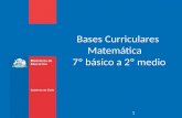Bases Curriculares  Matemática 7º básico a 2º medio