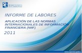 APLICACIÓN DE LAS NORMAS INTERNACIONALES DE INFORMACIÓN FINANCIERA (NIIF)
