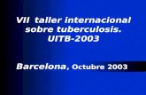 VII  taller internacional sobre tuberculosis. UITB-2003 Barcelona , Octubre 200 3