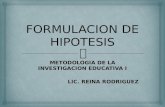 FORMULACION DE HIPOTESIS