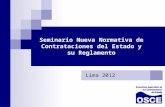 Seminario Nueva Normativa de Contrataciones del Estado y su Reglamento