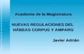 Academia de la Magistratura NUEVAS REGULACIONES DEL  HÁBEAS CORPUS Y AMPARO Javier Adrián