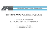 SEMINARIO DE POLÍTICAS PÚBLICAS GRUPO DE TRABAJO  ELABORACIÓN PROGRAMÁTICA