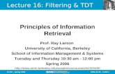 Lecture 16: Filtering & TDT