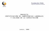 PROYECTO  CERTIFICACIÓN DE COMPETENCIAS LABORALES  Y CALIDAD DE LA CAPACITACIÓN