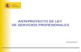 ANTEPROYECTO DE LEY  DE SERVICIOS PROFESIONALES