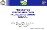 PROYECTOS  ADMINISTRACION «ALPUJARRA SOMOS TODOS» Víctor Manuel Martínez Castro Alcalde Municipal