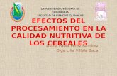 EFECTOS DEL PROCESAMIENTO EN LA CALIDAD NUTRITIVA DE LOS CEREALES