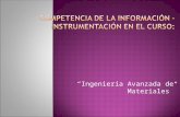 Competencia de la información –  Instrumentación en el curso: