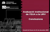 Avaluació institucional de l’EUA a la URV Conclusions