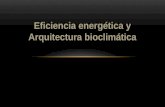 E ficiencia energética y Arquitectura bioclimática