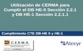 Utilización de CERMA para Cumplir el DB HE-0 Sección 2.2.1 y DB HE-1 Sección 2.2.1.1